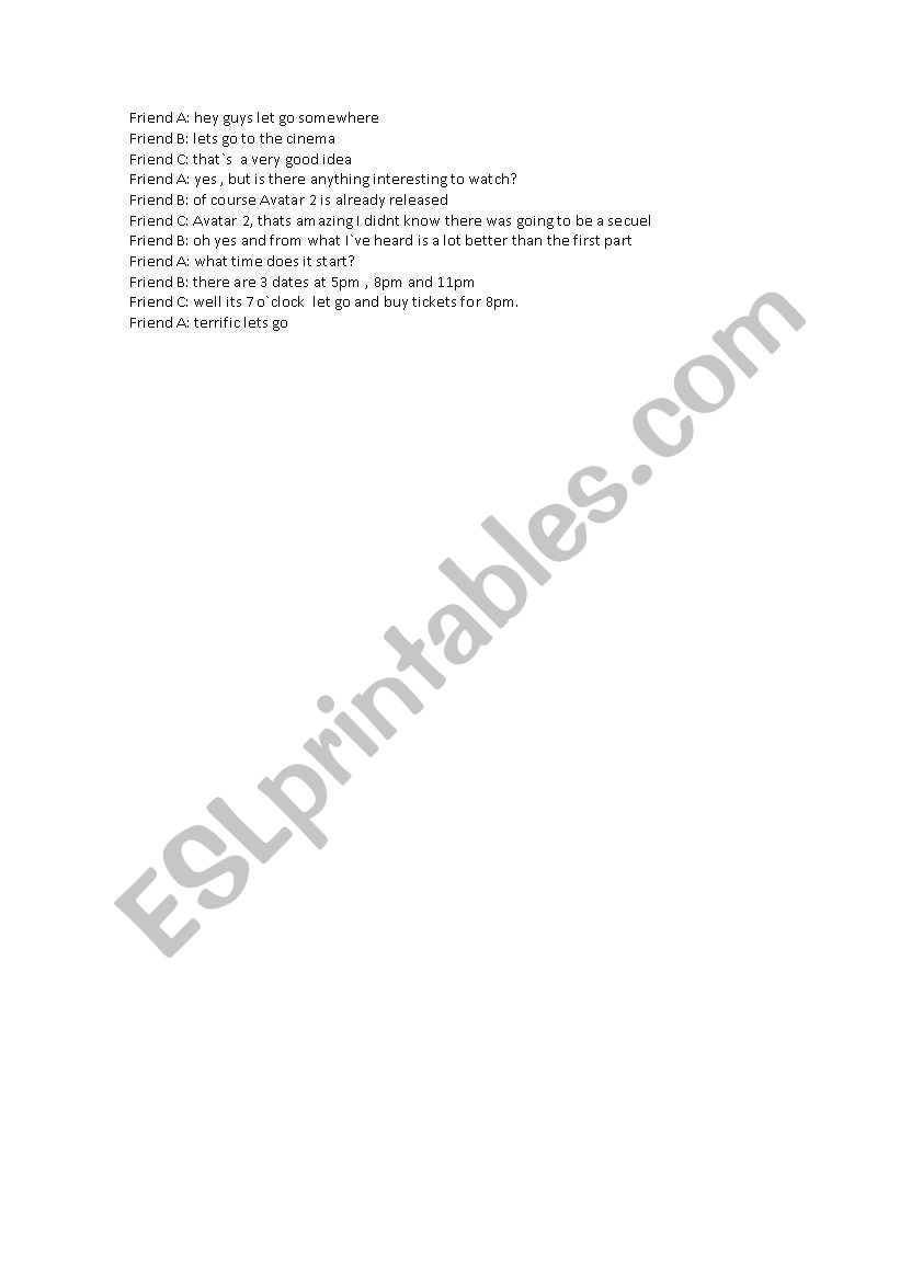 conversation worksheet