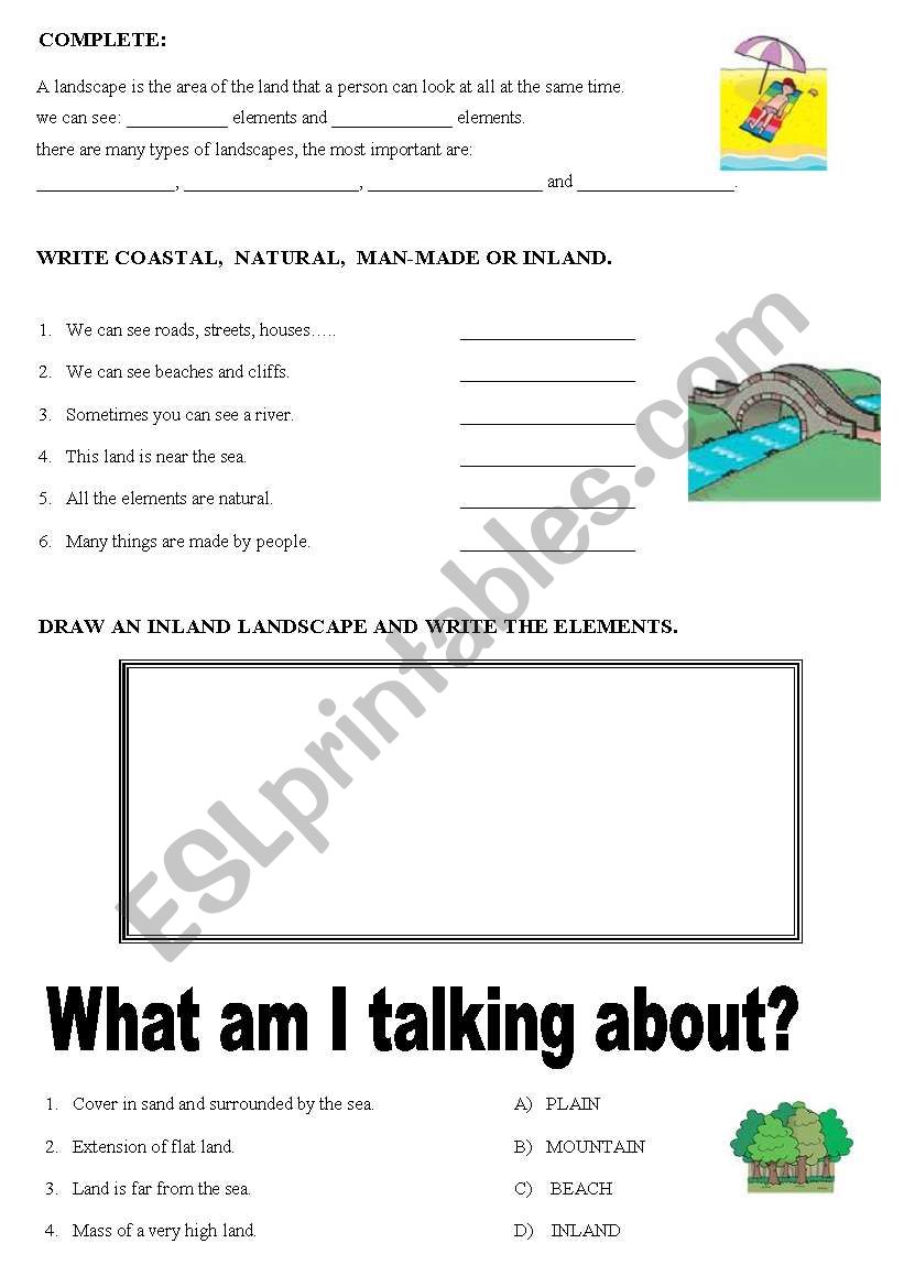 SCIENCE-LANDSCAPES worksheet