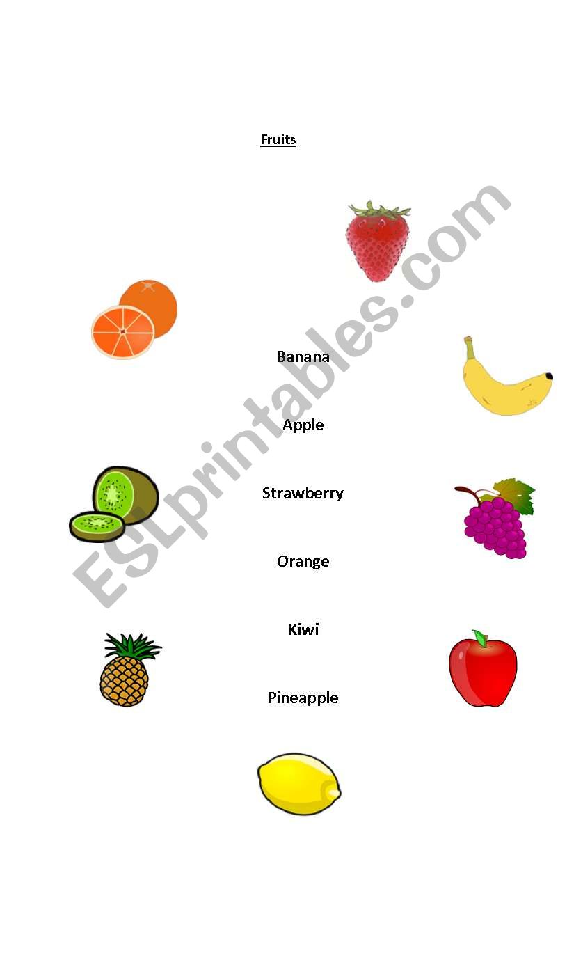 Fruits worksheet