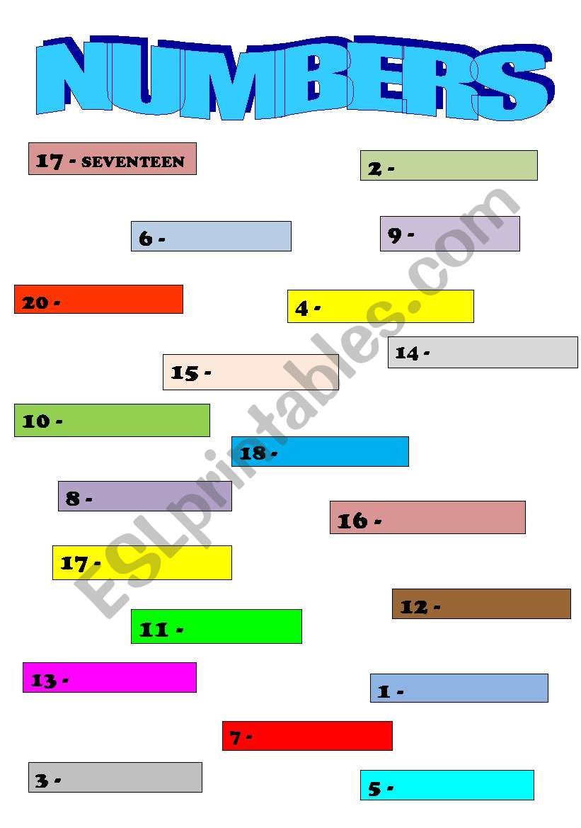 NUMBERS worksheet