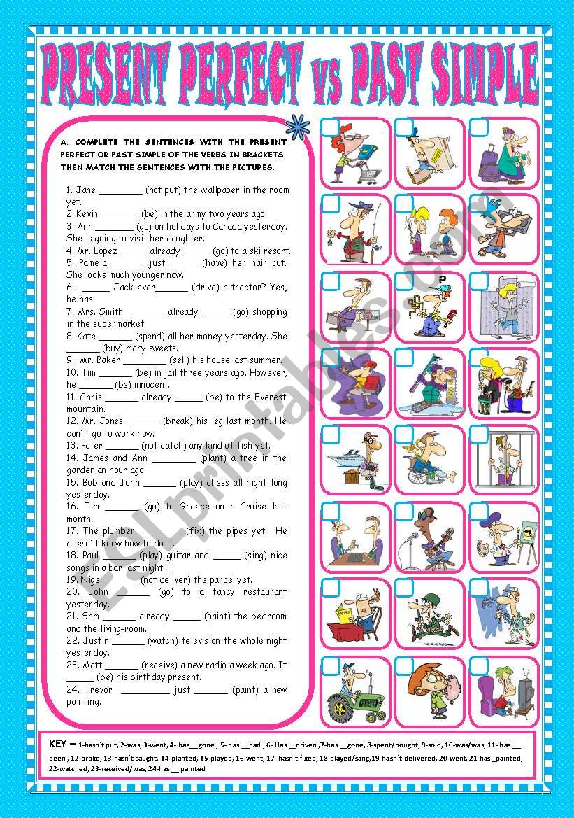 PRESENT PERFECT vs PAST SIMPLE - (+KEY) - FULLY EDITABLE