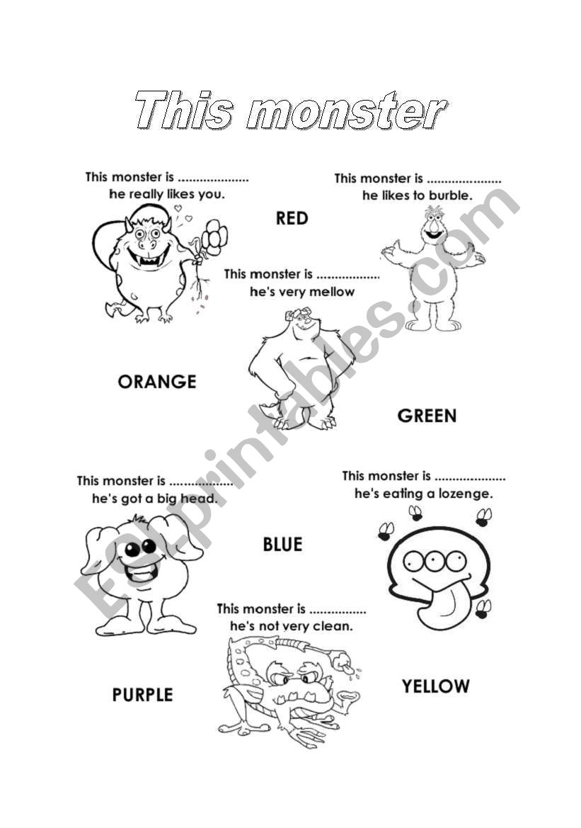 This monster (colours) worksheet