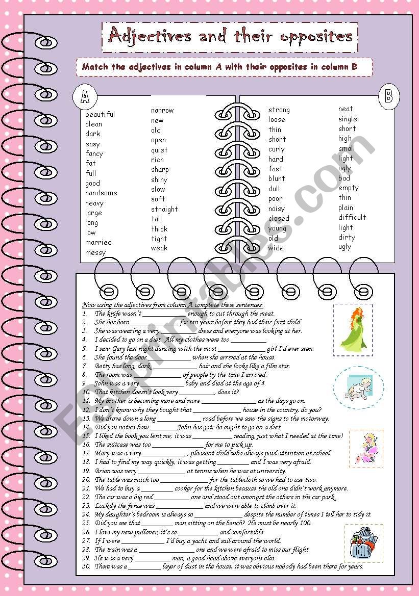 Adjectives and their opposites 1