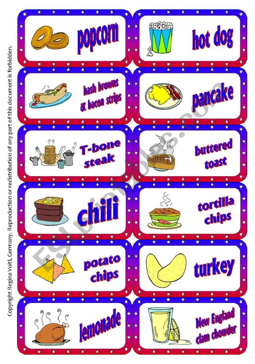 American Food Domino / Dominoes