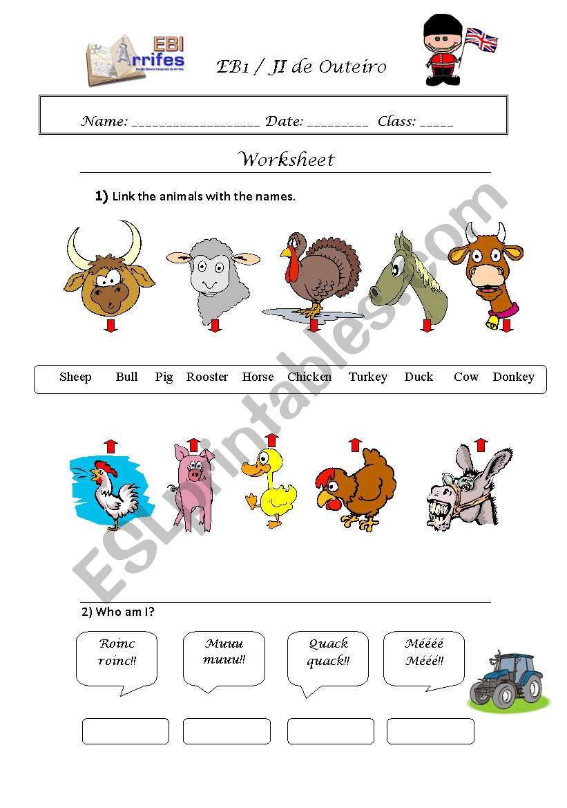 Farm animals worksheet