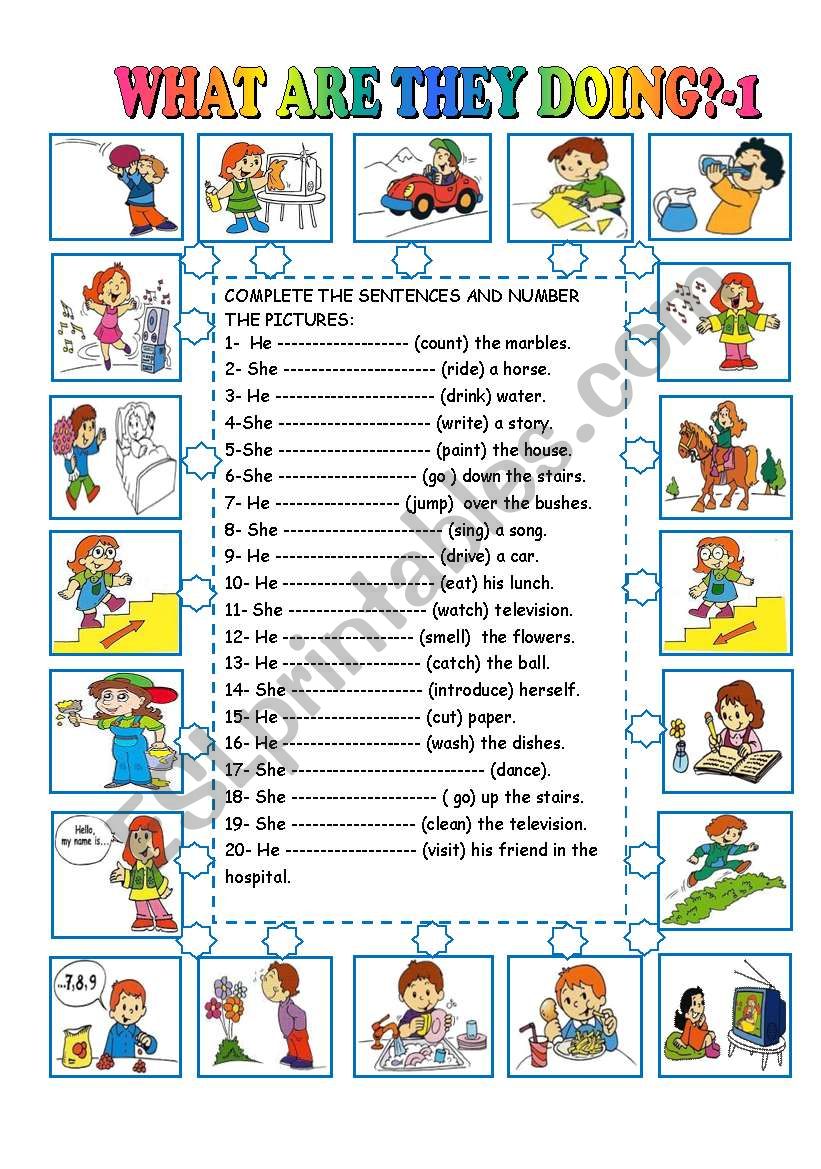 WHAT ARE THEY DOING?-1 worksheet