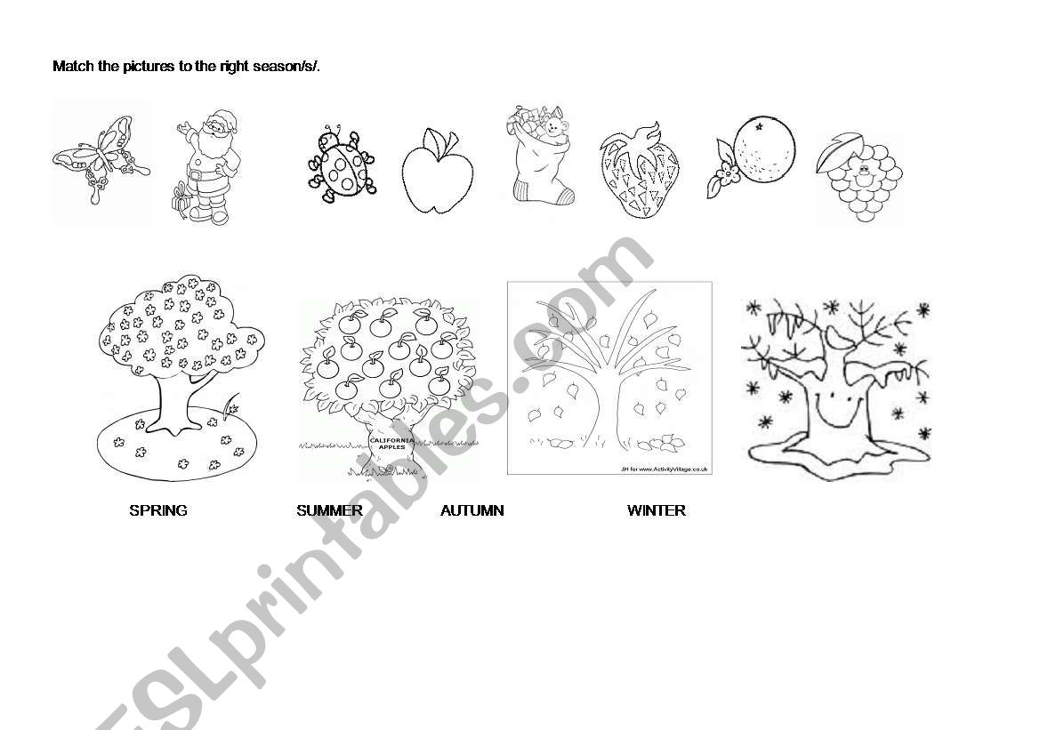 seasons worksheet