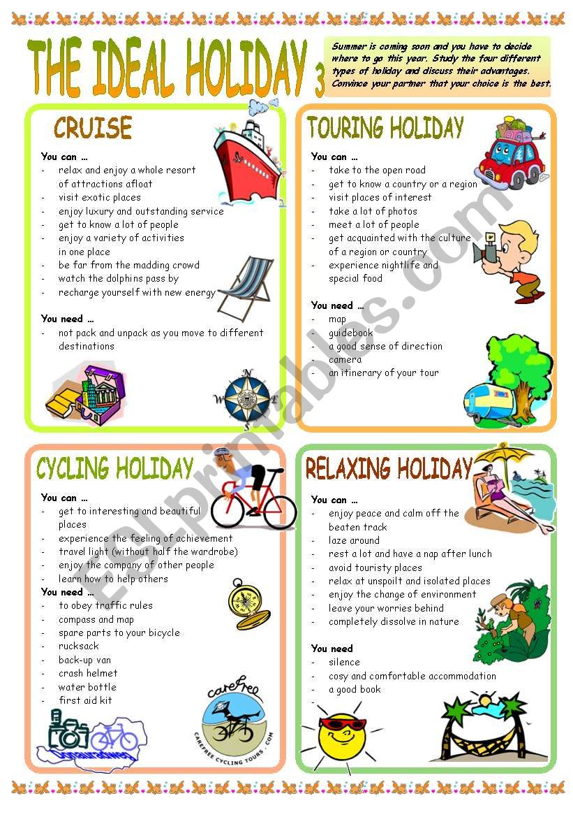 THE IDEAL HOLIDAY 3 worksheet