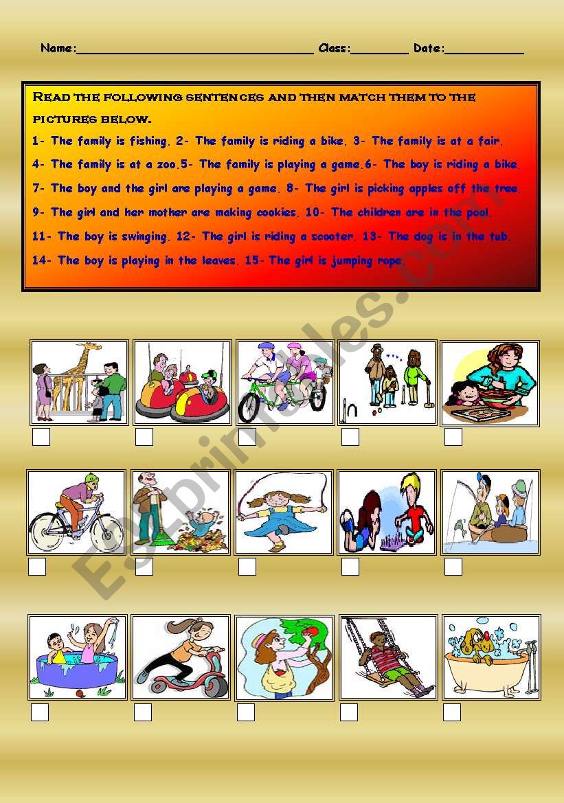  Reading Sentences worksheet