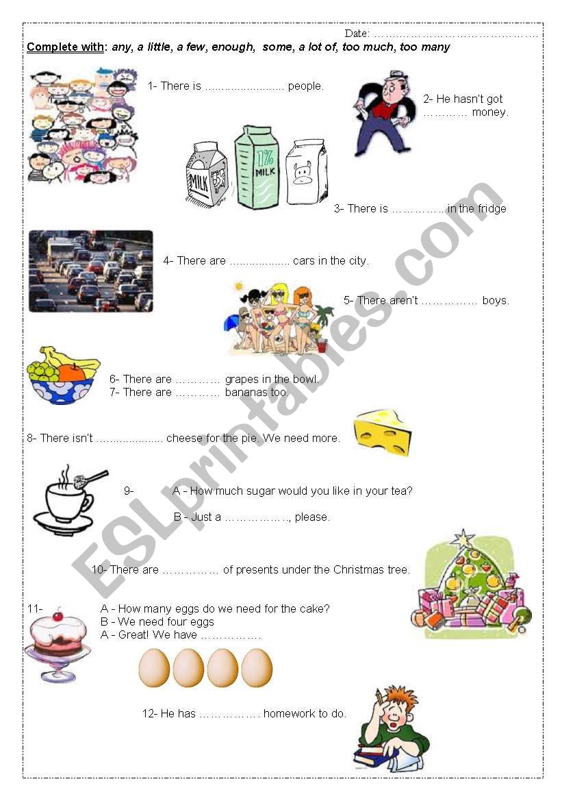 Quantifiers worksheet