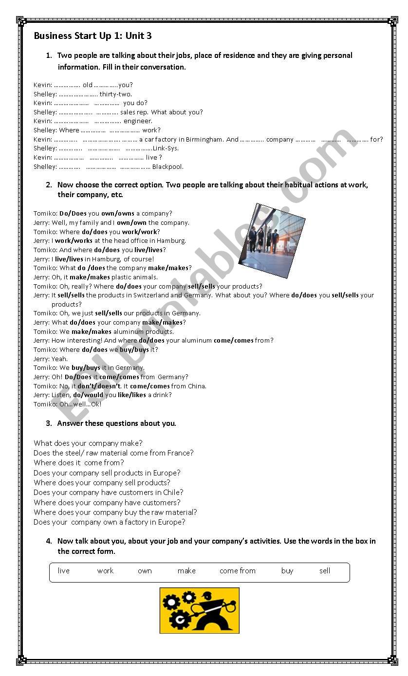 Simple present   worksheet