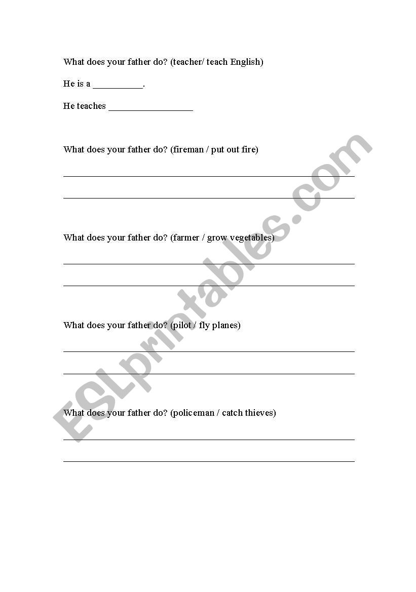 English worksheets: jobs