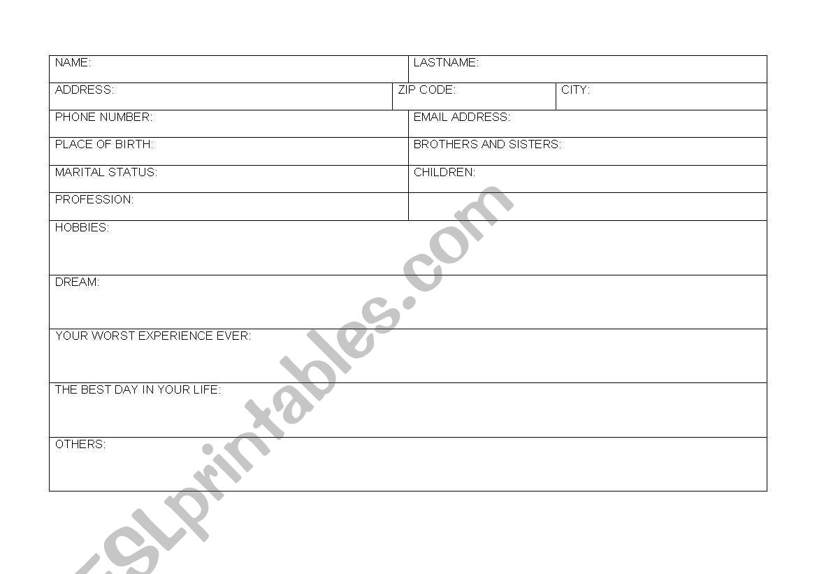 Who are you? worksheet