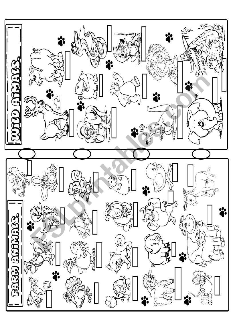 farm and wild animals worksheet