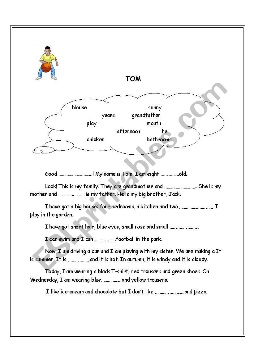 TOM- reading worksheet
