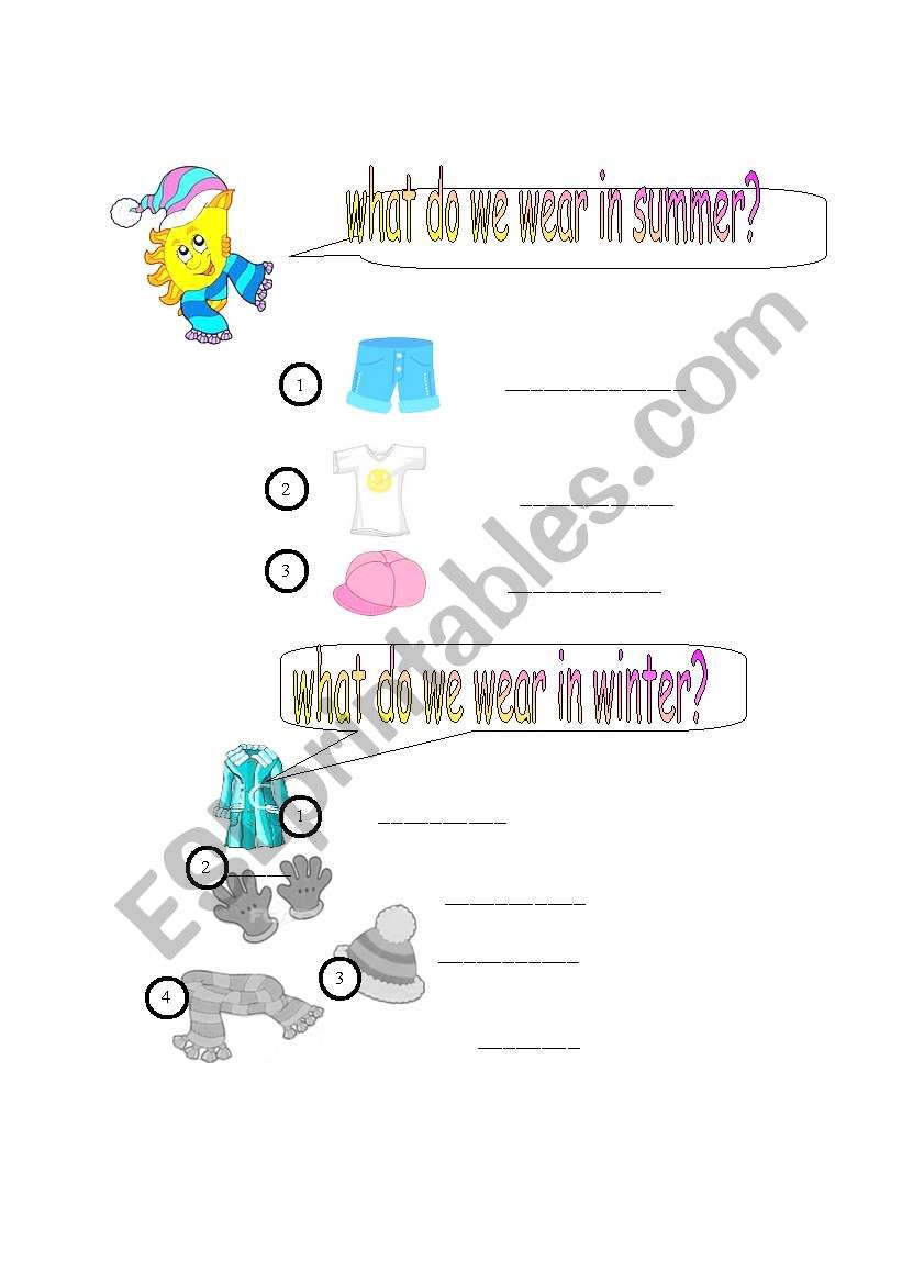 what do wear? worksheet
