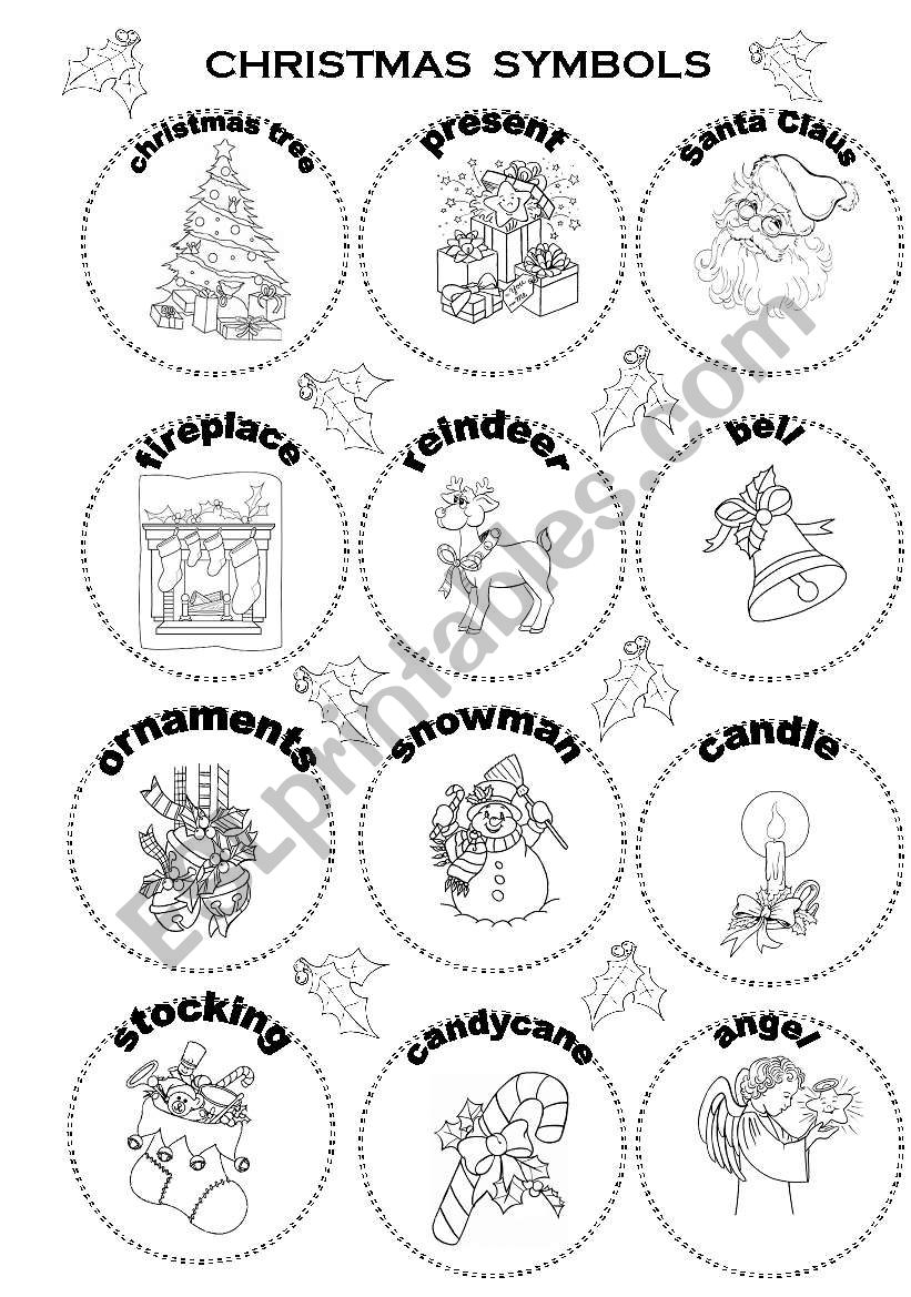 christmas symbols worksheet