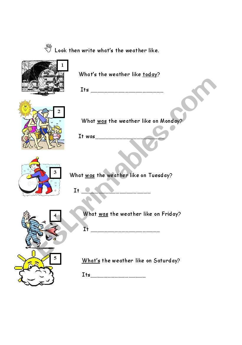 whats the weather like? worksheet