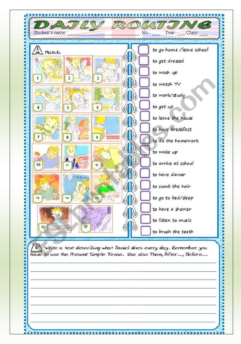 DAILY ROUTINE worksheet