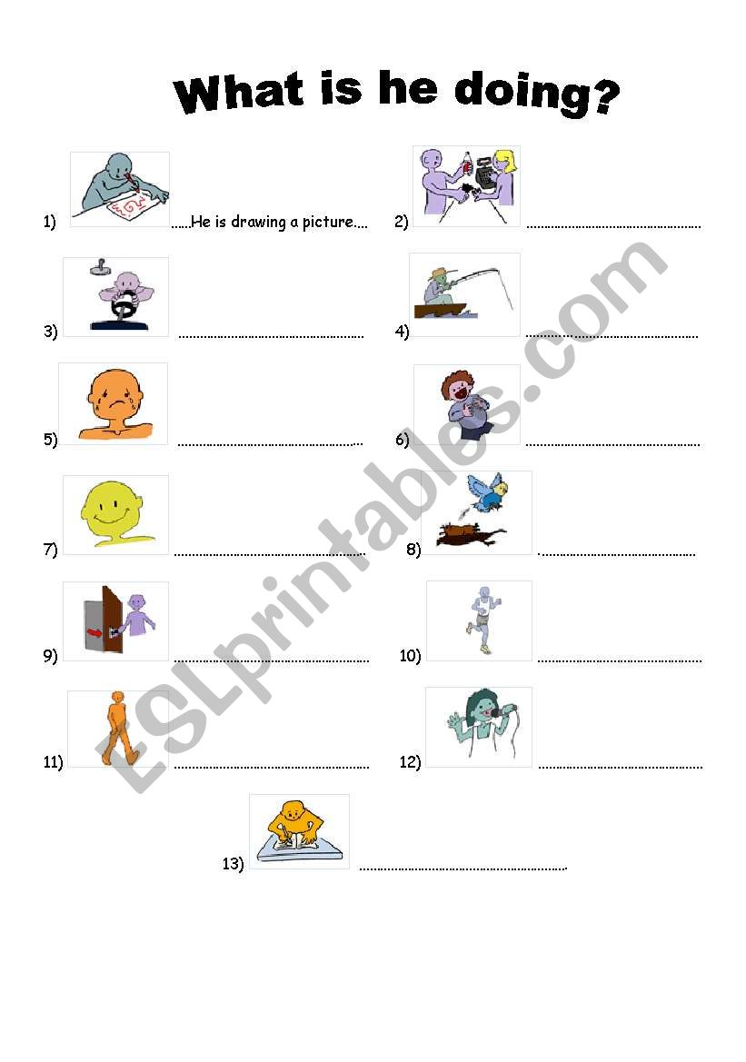 What is he doing? worksheet