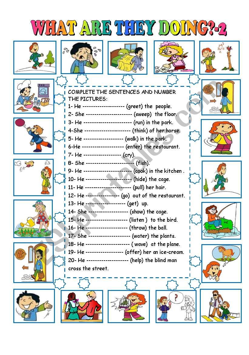 WHAT ARE THEY DOING?-2 worksheet