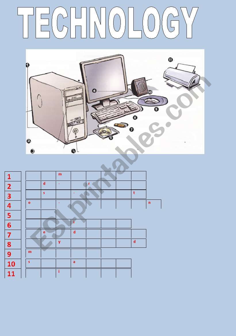 VOCABULARY- TECHNOLOGY worksheet