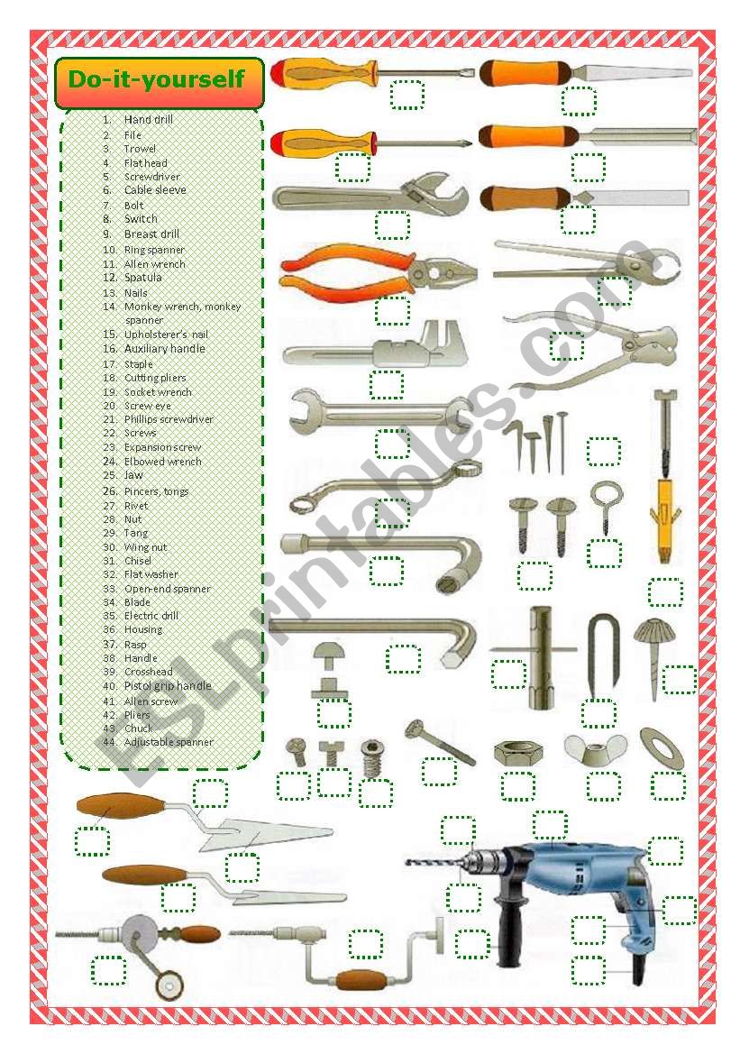 Do-it-yourself-matching activity 1