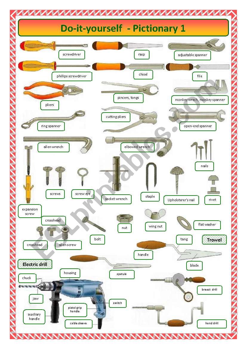 Do-it-yourself tools-pictionary 1