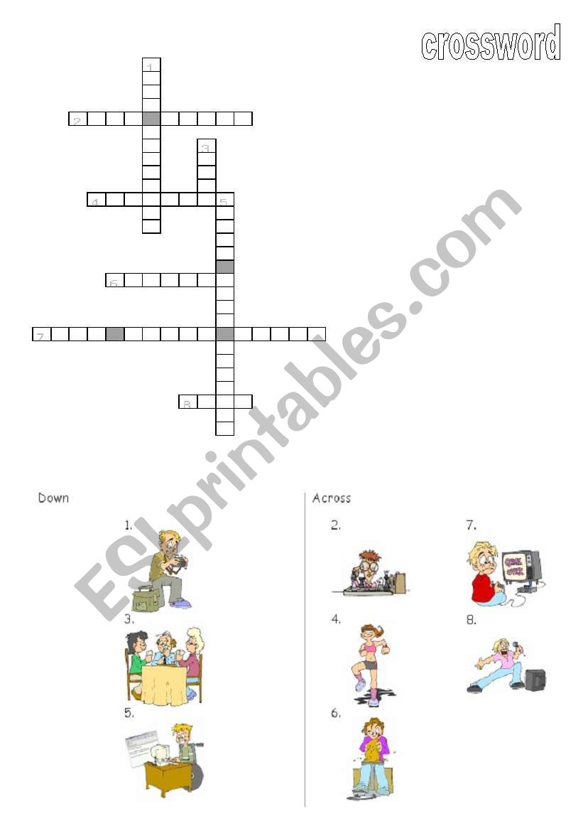 crossword worksheet