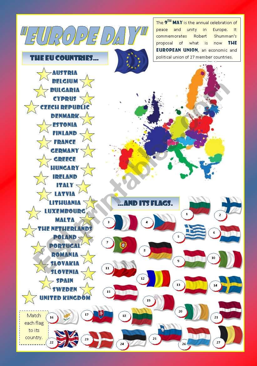 EUROPE DAY worksheet