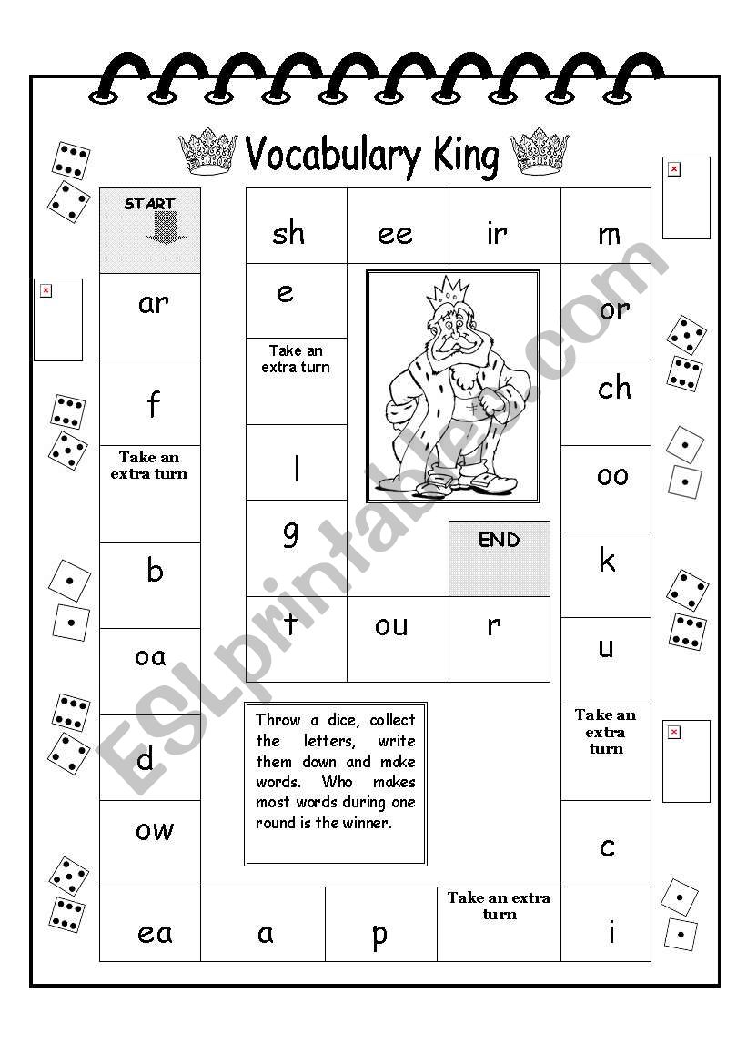 Vocabulary King Game worksheet