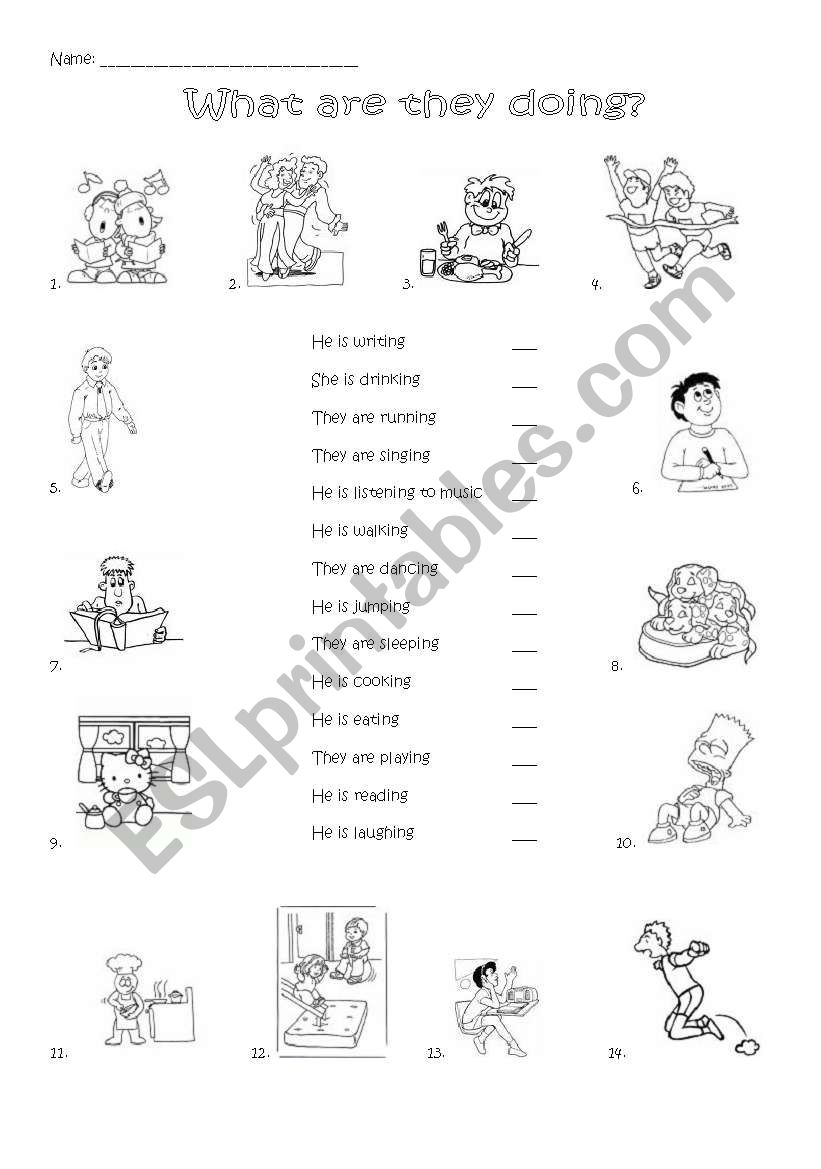 What are they doing? worksheet