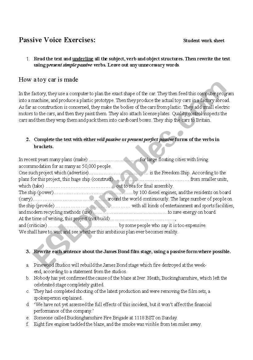 Passive Voice worksheet