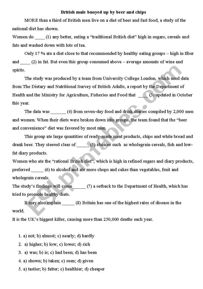 British health worksheet