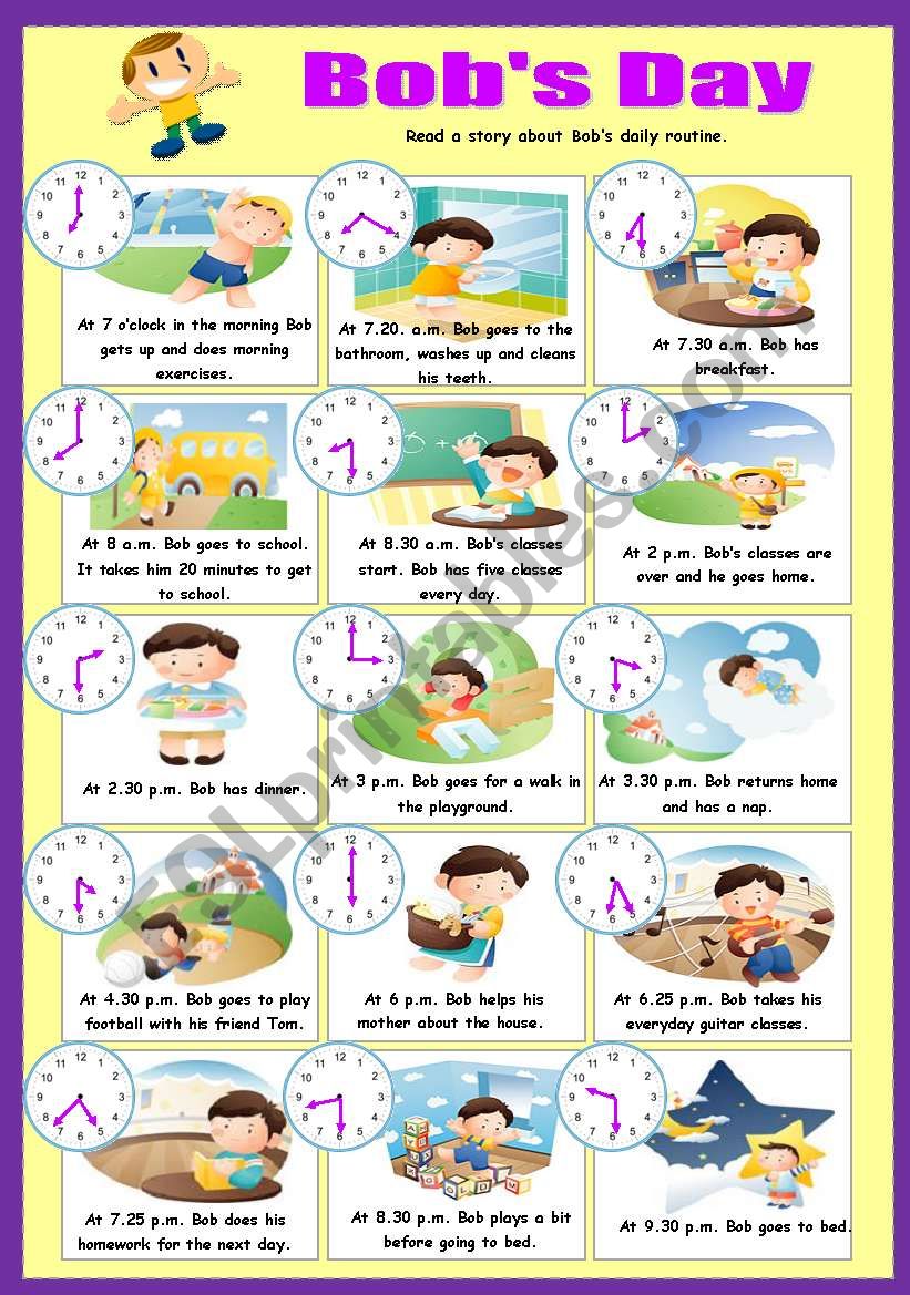BobÂ´s Day (Part I) worksheet