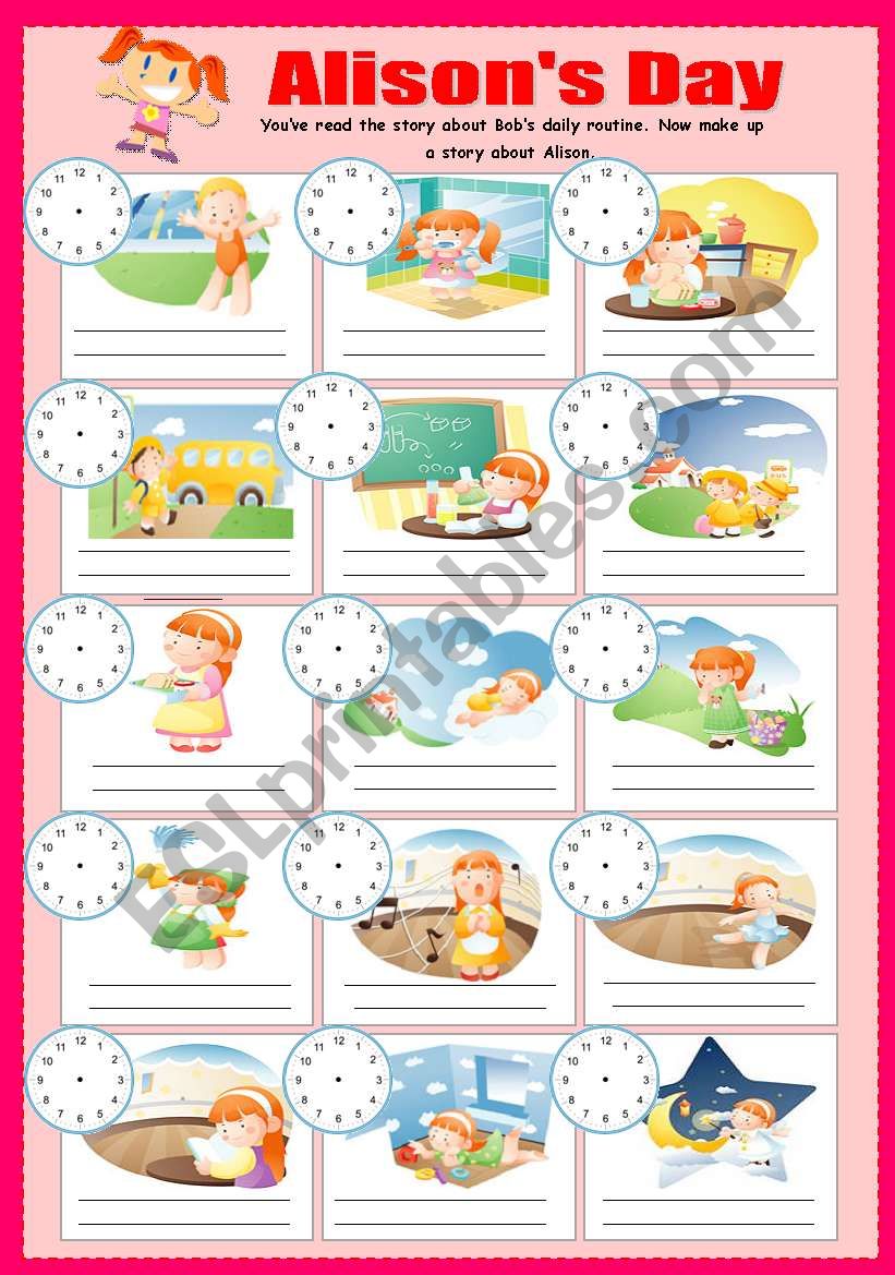 AlisonÂ´s Day (Part II) worksheet