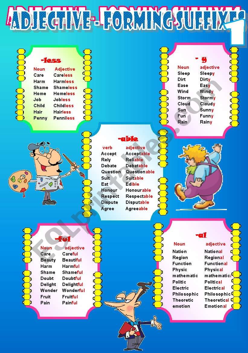 Suffixes 3 worksheet