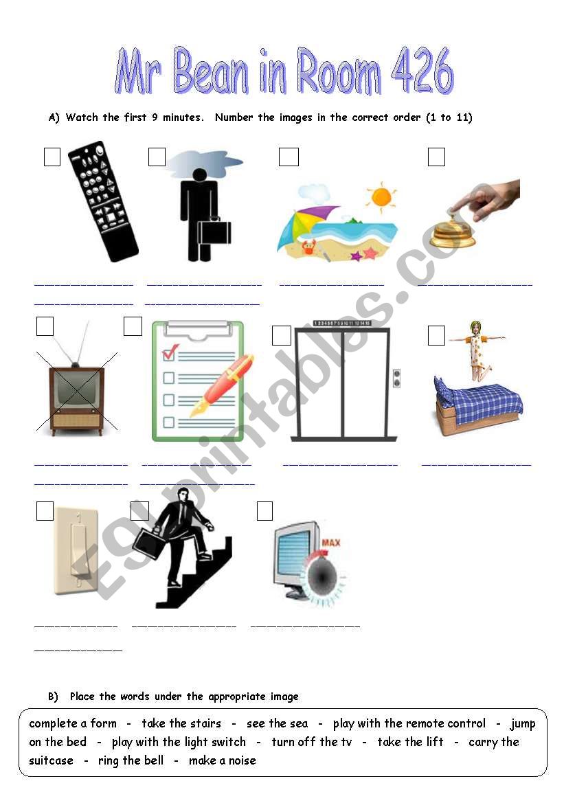 Mr Bean in Room 426 worksheet