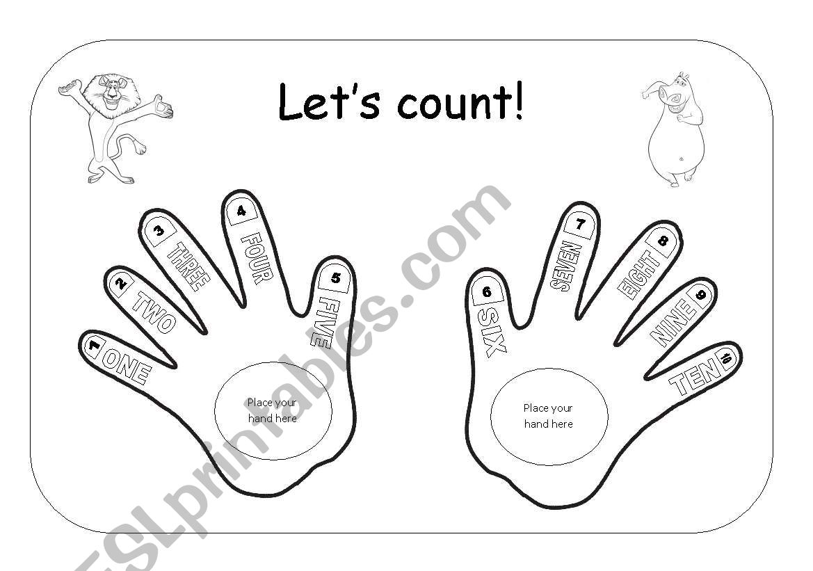 LetÂ´s count!! 1 to 10 worksheet