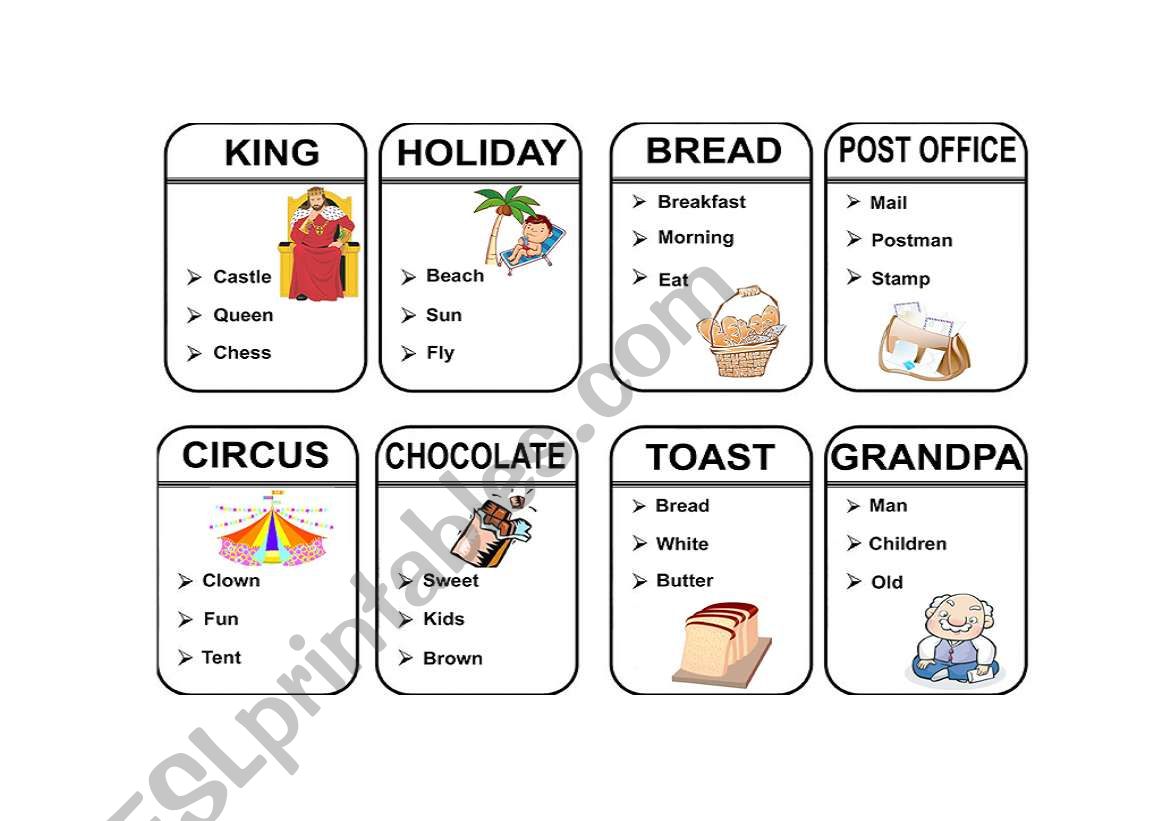 Taboo Cards (1) worksheet