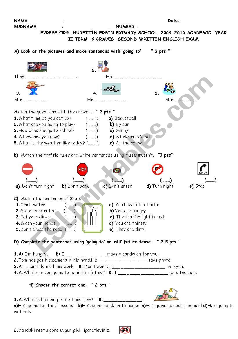 6.Grades II.Term II.Written Exam  2010