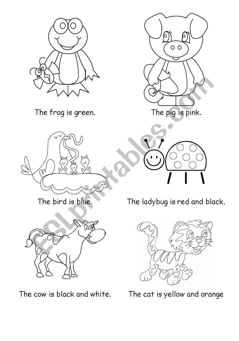 Animals and Colours worksheet