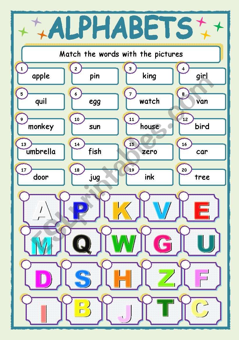 ALPHABETS worksheet