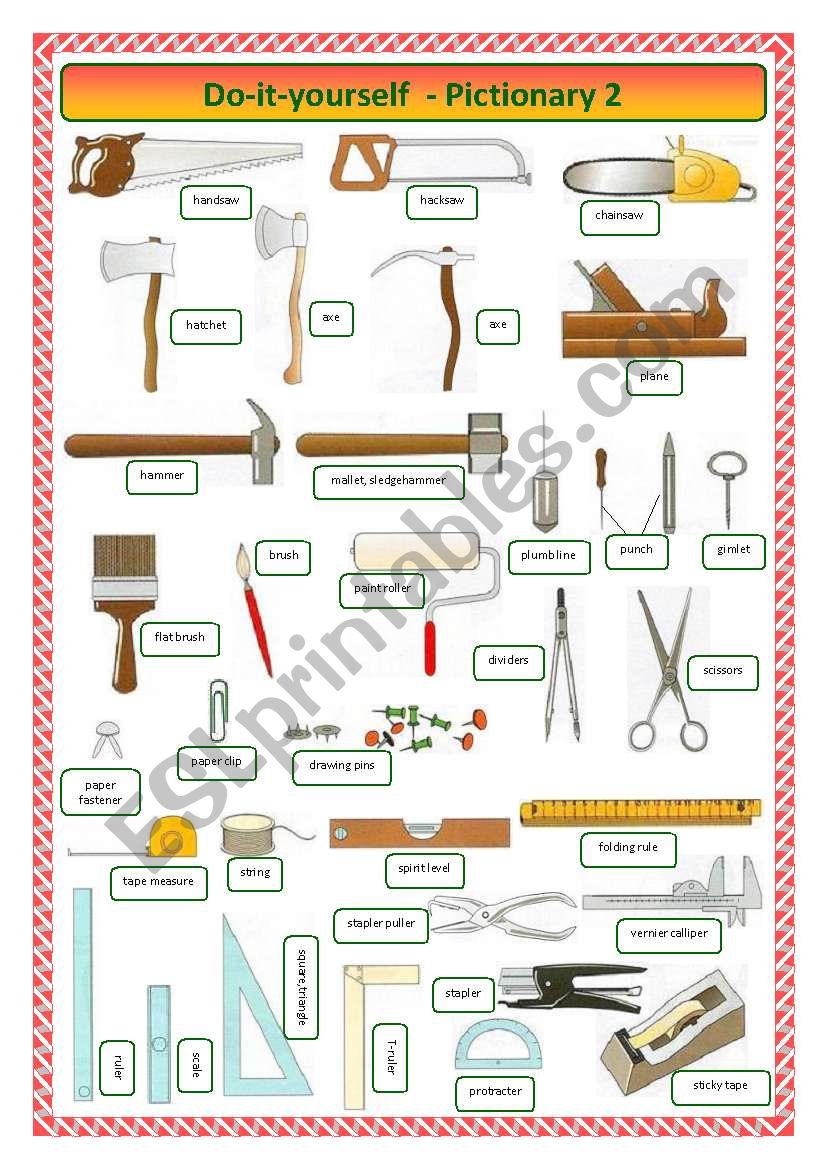 Do-it-yourself - pictionary 2 worksheet