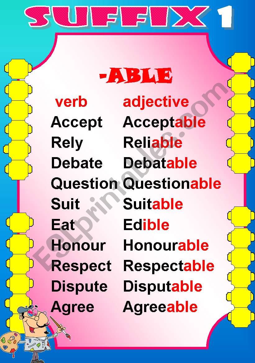 Suffix -flash 1 worksheet