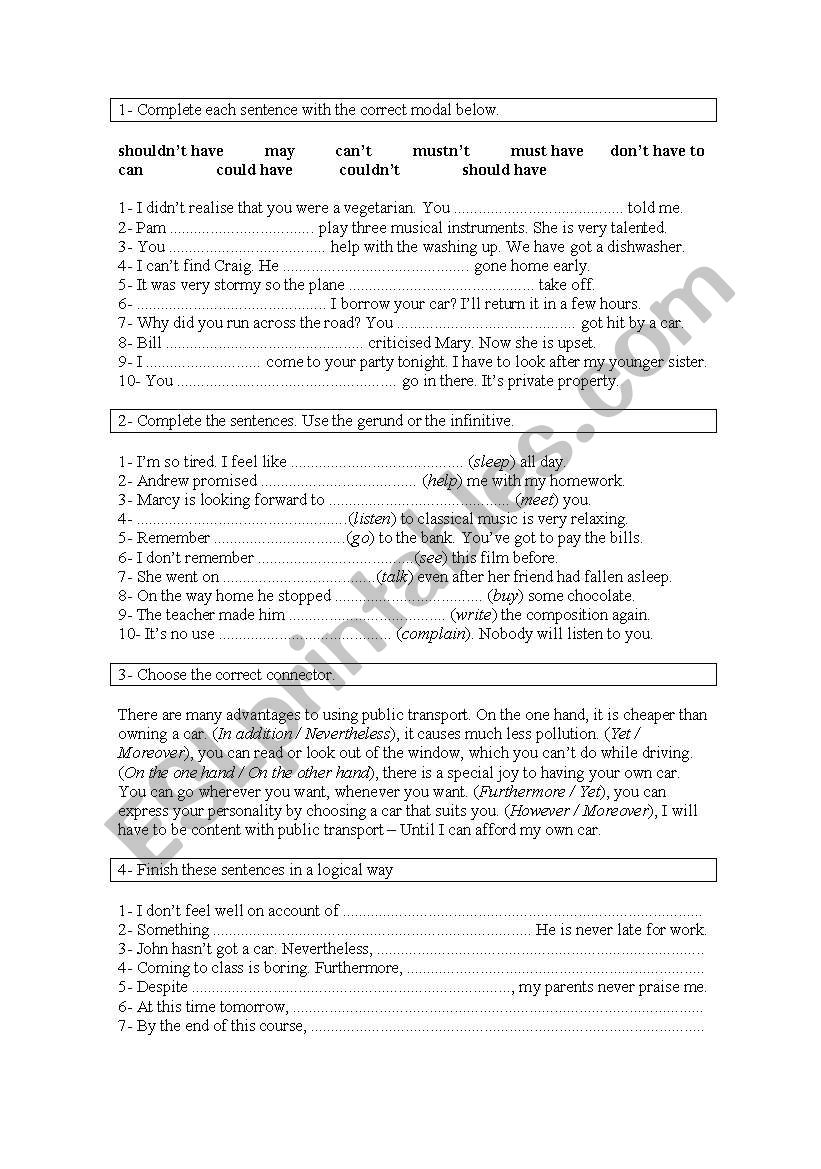 revision exercise 3 worksheet