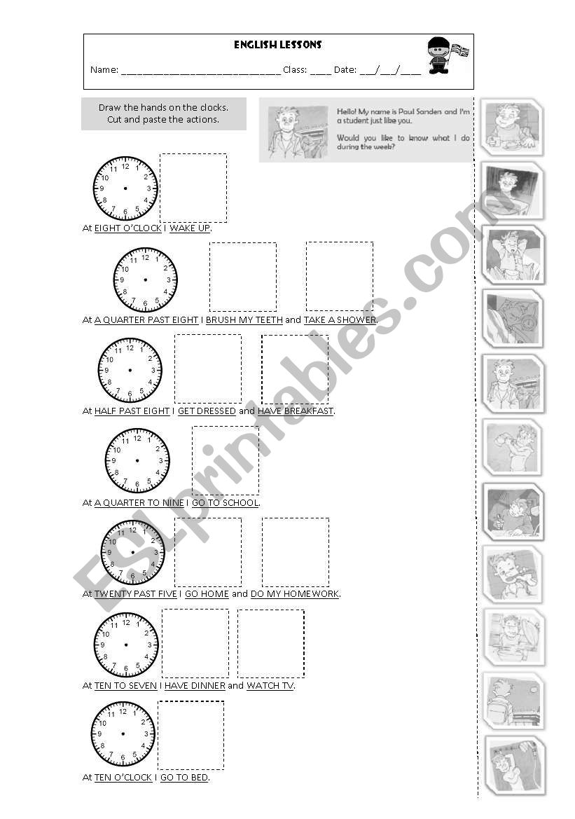 Time and Daily Routines worksheet