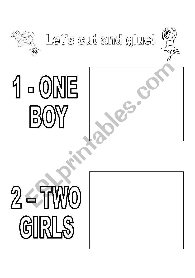 One boy - Two girls worksheet