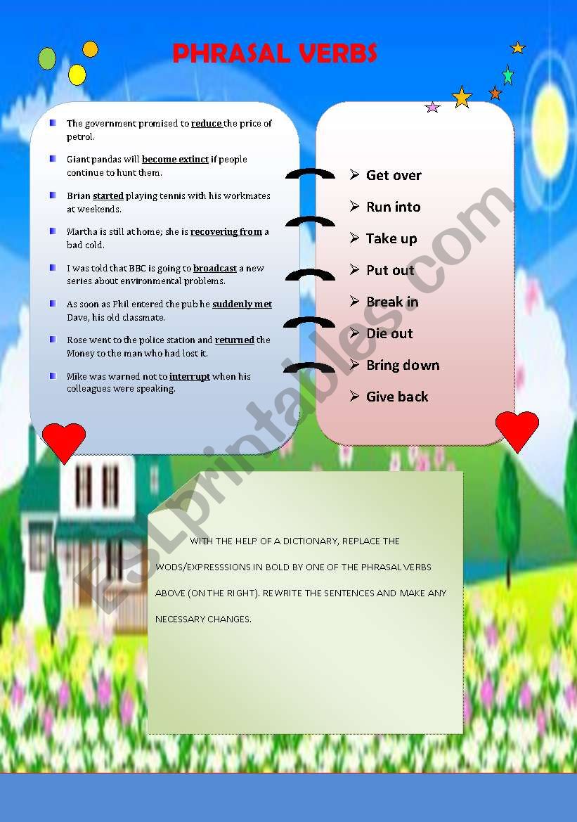 PHRASAL VERBS worksheet