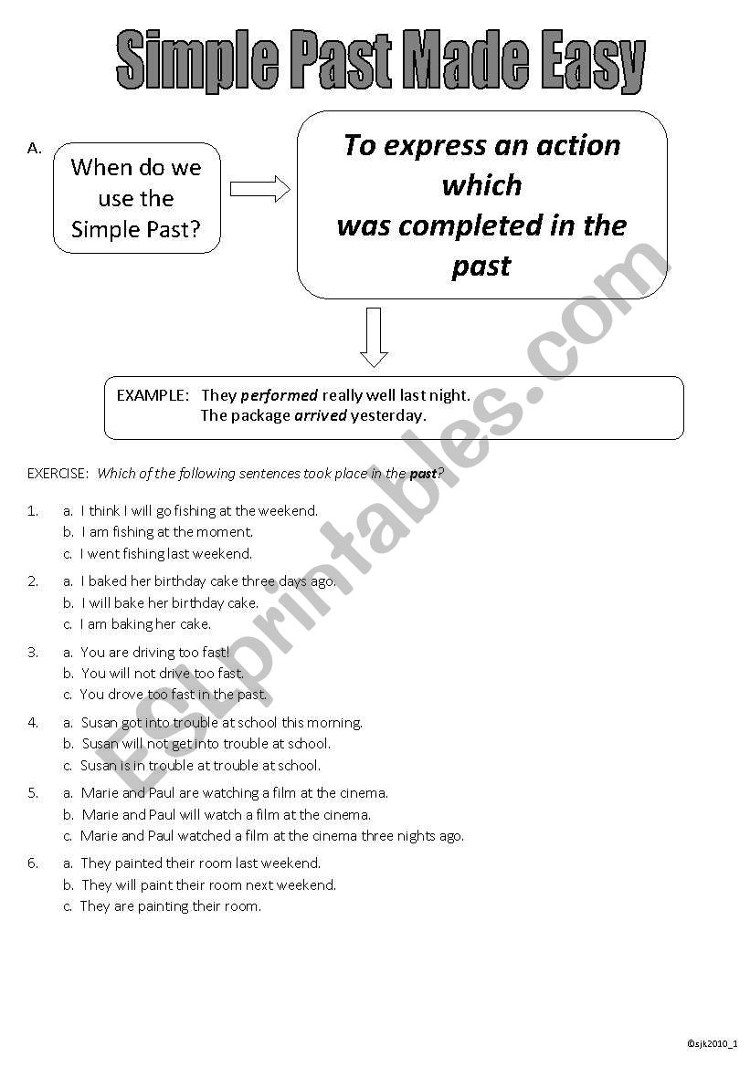 Simple Past Made Easy worksheet
